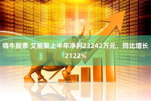 嗨牛股票 艾能聚上半年净利23242万元，同比增长2122%