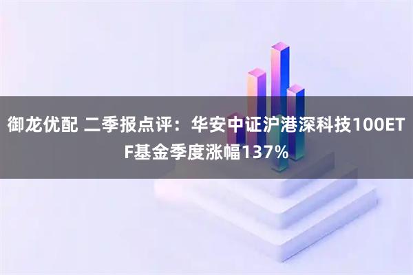 御龙优配 二季报点评：华安中证沪港深科技100ETF基金季度涨幅137%