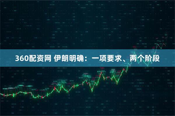 360配资网 伊朗明确：一项要求、两个阶段